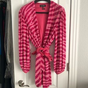 Retrofete PINK TIGER PRINT Gabrielle sequin robe dress